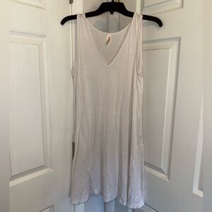 Sleeveless V-Neck Dress in White